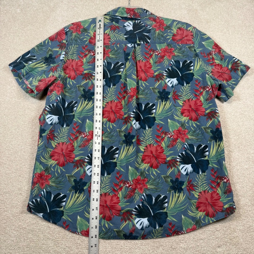 Eddie Bauer Men's XL Button Up Shirt Short Sleeve Hawaiian Floral Tropical - Picture 4 of 7